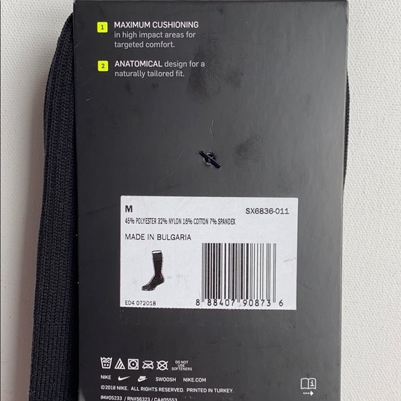 NIKE SX6836-011 Soccer Match Fit Knee High Socks - Picture 5 of 5